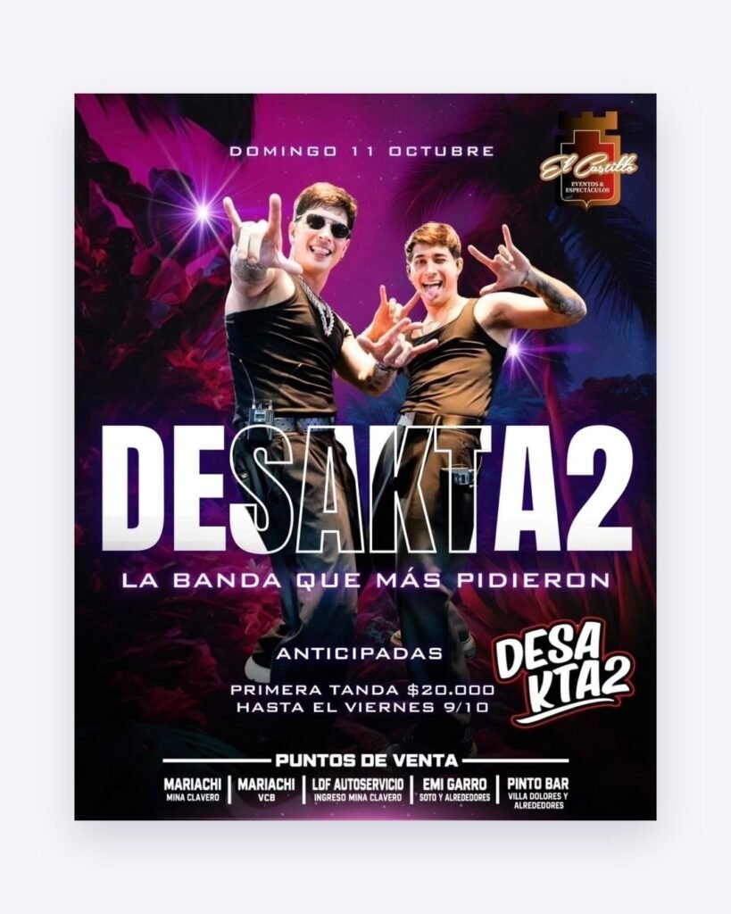 El Castillo: flyer del show de Desakta2