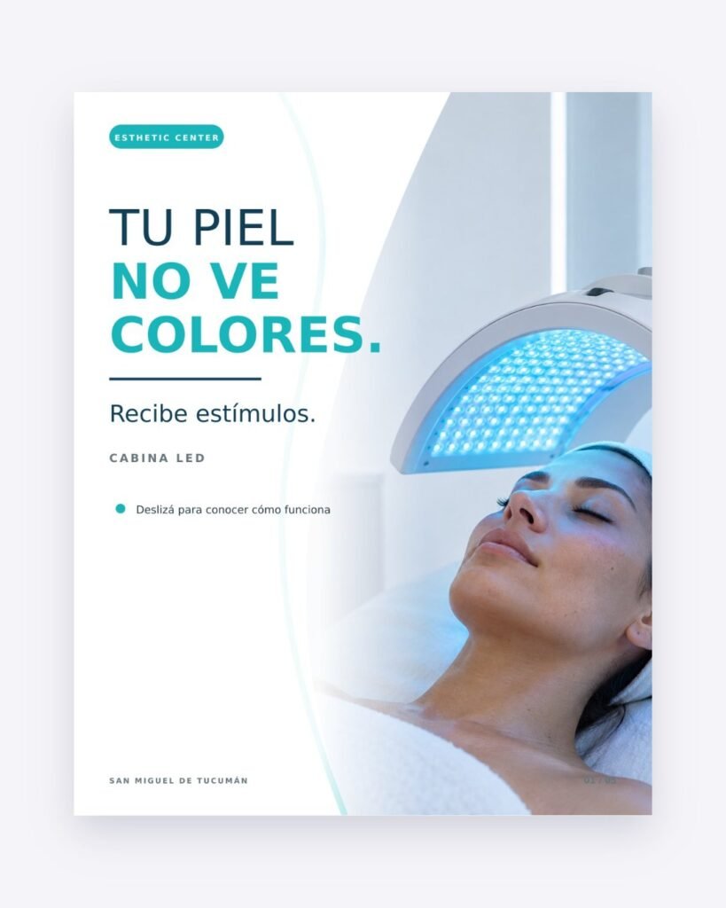 Esthetic Center: pieza sobre la cabina LED